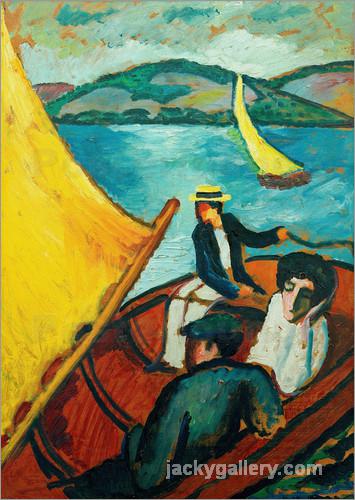 Segelboot, Tegernsee, August Macke painting - Click Image to Close